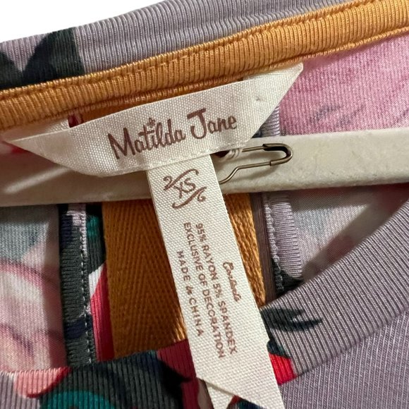 Women's NWT Matilda Jane Say I’m a Dreamer Gray Floral Long Sleeve Mini Dress XS - Picture 5 of 5